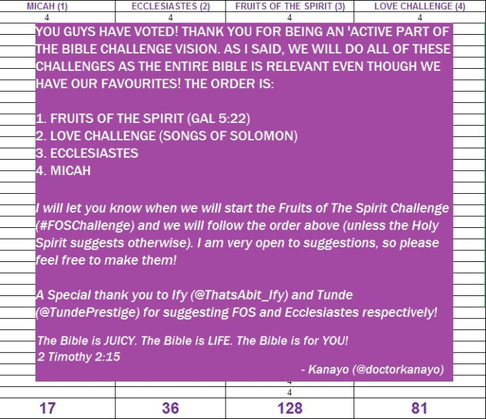 The Next Few Bible Challenges